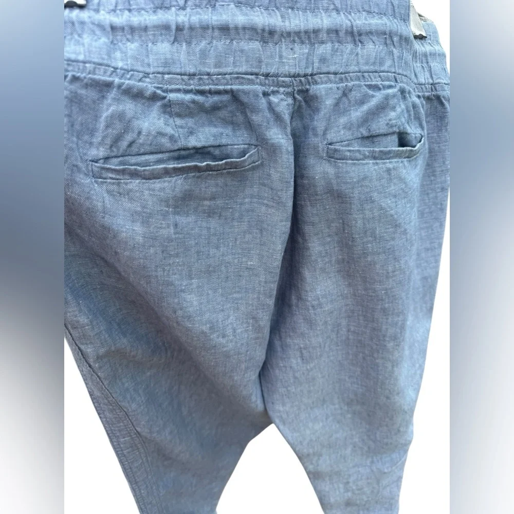 Athleta Cabo Tide Linen Jogger Pants Women’s Size 8 Blue - Picture 5 of 10